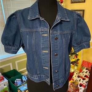 Denim Puff Sleeve Jacket